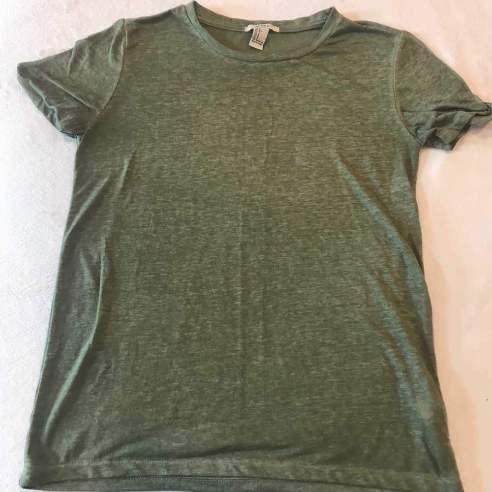 Forever 21 Green Heathered T-Shirt
